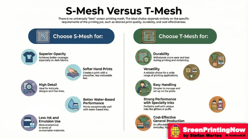 screen printing s mesh vs t mesh